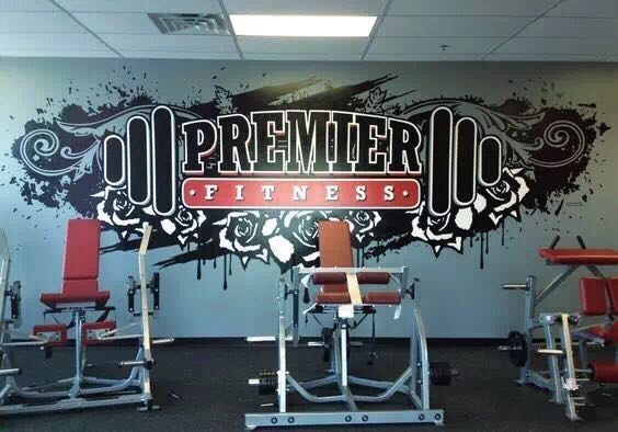 熱力健身房簡(jiǎn)約趣味墻體彩繪